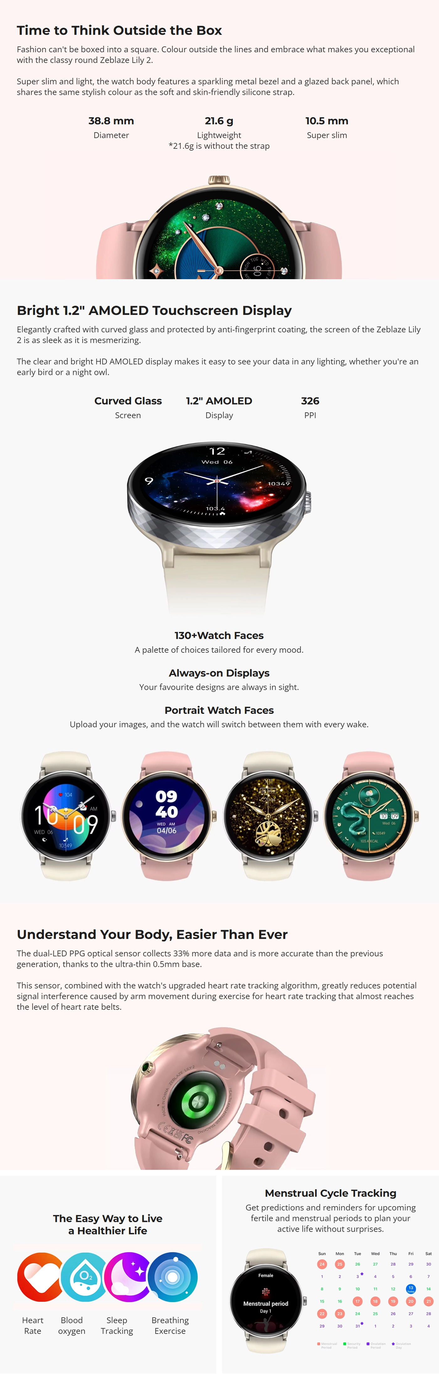 Zeblaze LILY 2 AMOLED Calling Smart Watch 7