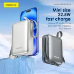 FONENG PX115 10000mAh Mini 22.5W Power Bank with 2 Built-in Cables - Image 6