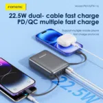 FONENG PX115 10000mAh Mini 22.5W Power Bank with 2 Built-in Cables - Image 4