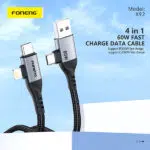 Foneng X92 60W Braided Fast Charging 4-in-1 Cable 1M - Image 2