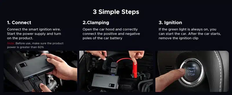 UGREEN ES702 12000mAh 600A Car Jump Starter