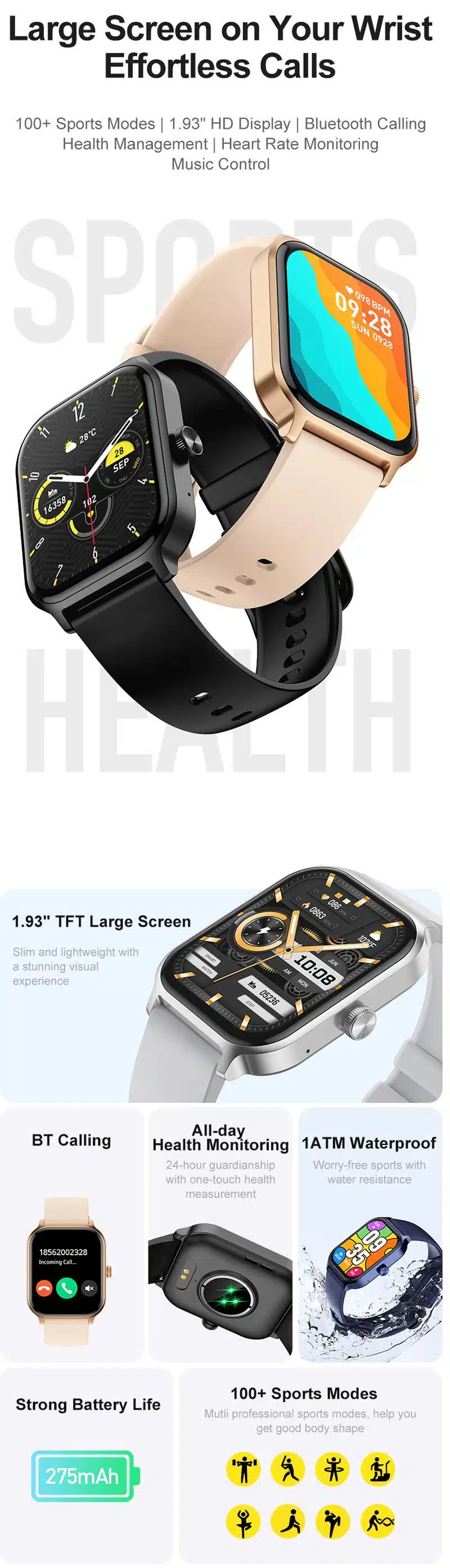 YES Neo Fit Calling Smart Watch