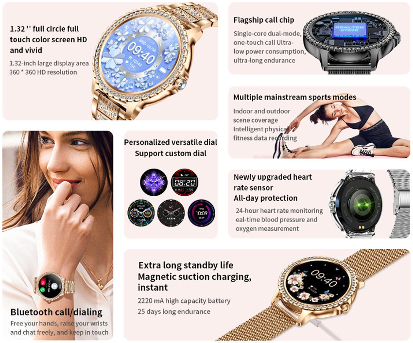 YES Opal Fit Calling Smart Watch