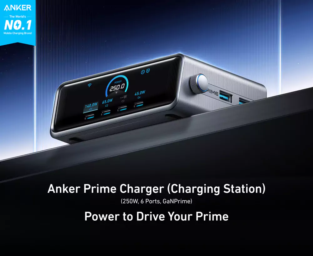 Anker Prime 250W GaN USB-C Charging Station (3) Anker Prime 250W GaN USB-C Charging Station