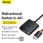 Baseus AirJoy Series 2-in-1 Bidirectional HDMI Switch with 1m Cable