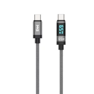 MKB C65D Digital Display Type-C to Type-C 65W Braided Fast Charging Cable