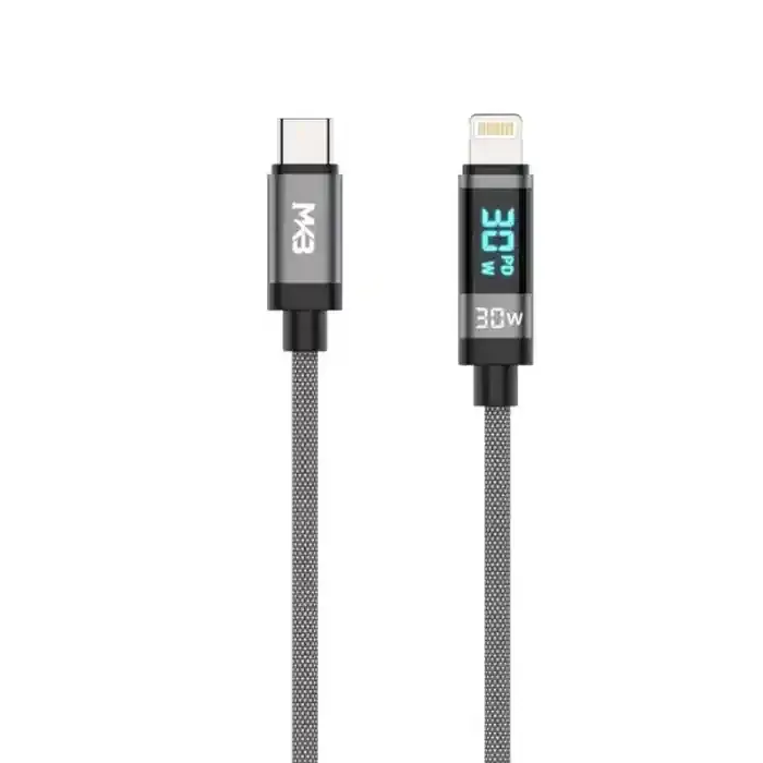 MKB CL 300 Braided 30W Digital Display Type C To Lightning Fast Charging Cable