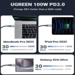 UGREEN US561 2-in-1 Universal 100W PD Type-C Fast Charging Cable (1.5m)