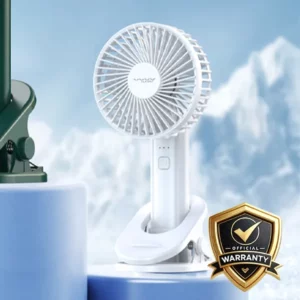 Brand: Vyvylabs Name: Vyvylabs D02 Handheld Foldable Clip Fan Model No: VKD02 Material: ABS Input: 5V-1A (Type-C) Battery Capacity: 2000mAh Battery Life: About 2-6H Power Adjustment: 3 Gears Product Size: 120*126*255mm Product Weight: 307g