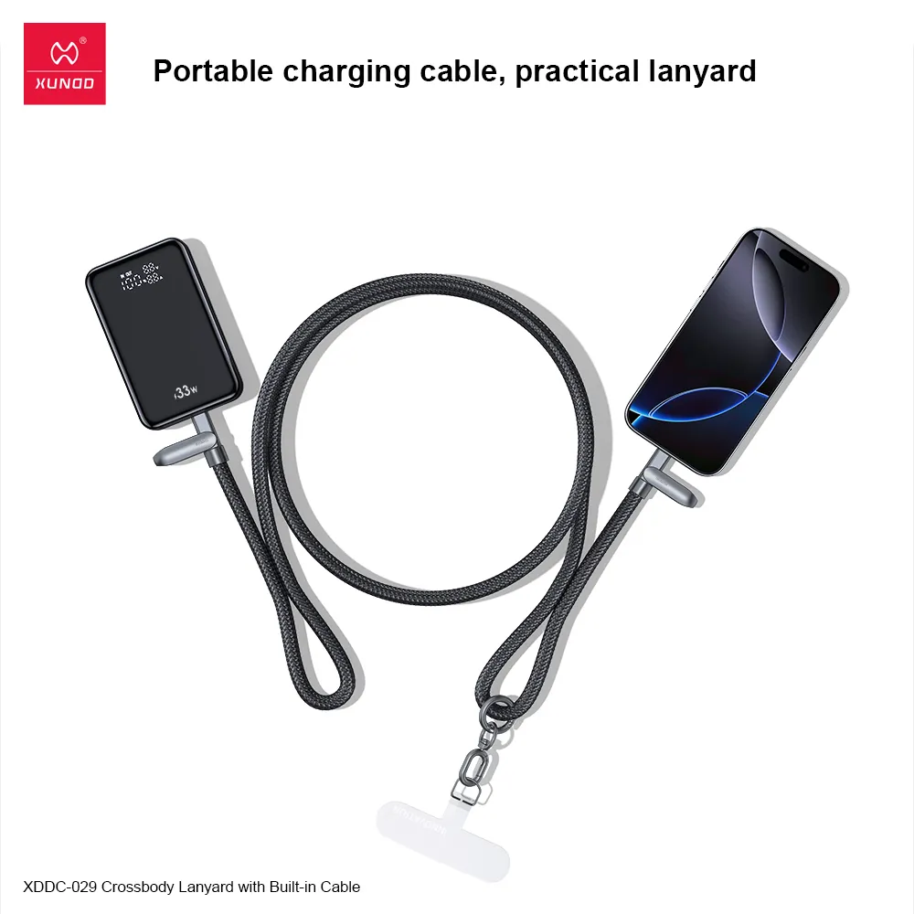 XUNDD XDDC-029 27W Type-C to Lightning Cable with Built-in Crossbody Lanyard