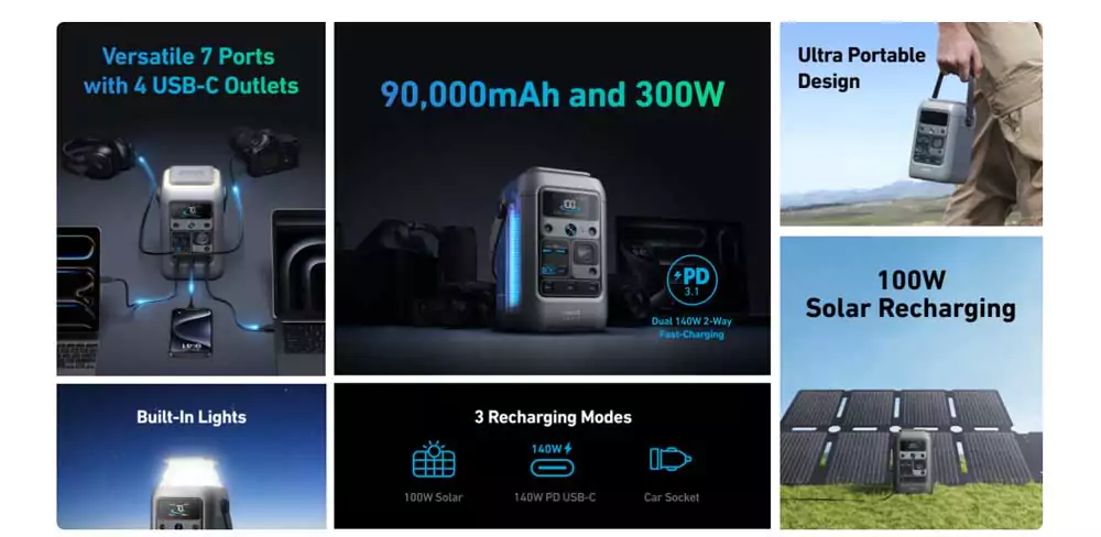 Anker SOLIX C300 DC Portable Power Station (11) Anker SOLIX C300 DC Portable Power Station