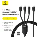 Baseus Flash Series 3 100W One for three Fast Charging Cable
