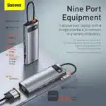 Baseus Metal Gleam Series 9 in 1 Multifunctional Type-C HUB Docking Station