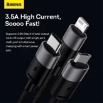 Baseus StarSpeed 3.5A 3in1 Fast Charging Data Cable - 1.2m