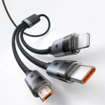 Mcdodo CA-715 3 in 1 6A Transparent Fast Charging Cable with Charging Light
