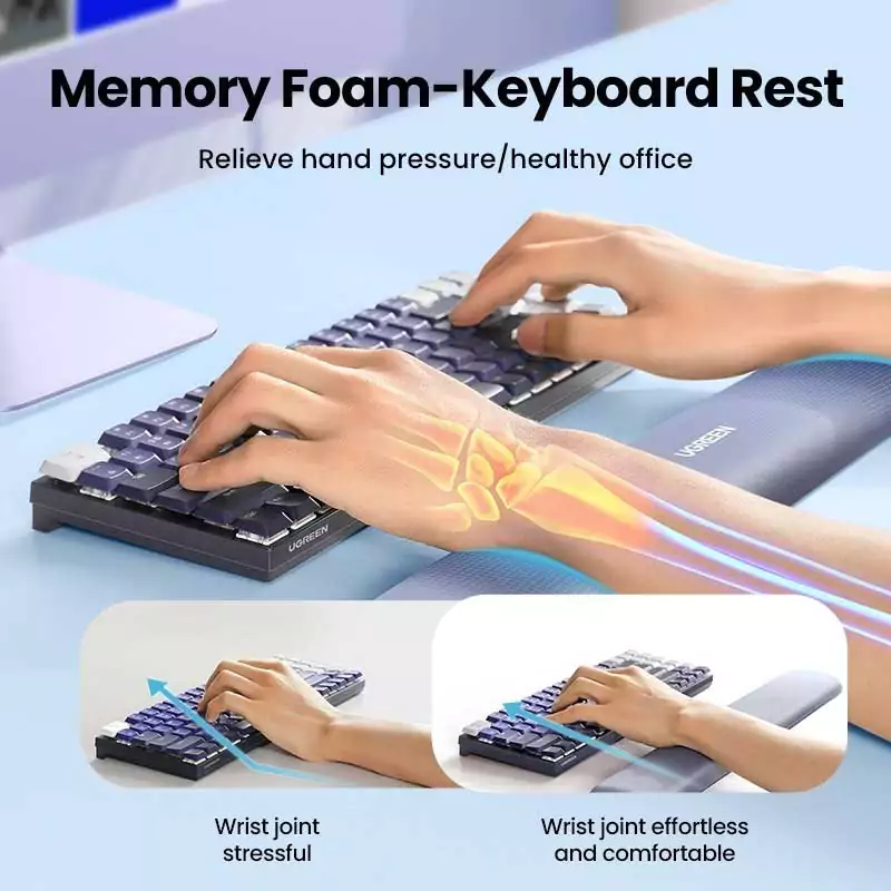UGREEN 25245 Ergonomic Mouse Pad with Wrist Rest Black#