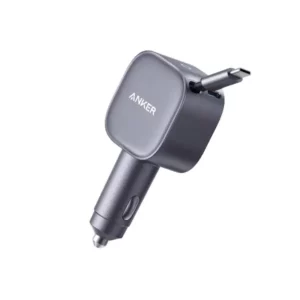 Anker Nano 75W USB-C Car Charger with Built-in Retractable USB-C Cable
