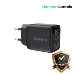 Choetech PD6051 Dual USB-C PD 35W GaN Wall Charger with Display