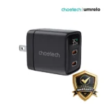Choetech PD6051 Dual USB-C PD 35W GaN Wall Charger with Display