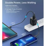Choetech PD6051 Dual USB-C PD 35W GaN Wall Charger with Display