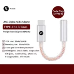 JCALLY JM11 Type C To 3.5mm 8 Core Gold Silver Cable DAC Dongle