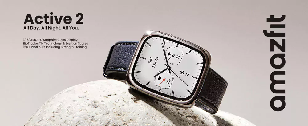 Refined Craftsmanship Meets Cutting-Edge Health & Fitness Tracking The Amazfit Active 2 Square blends elegance with performance. Its premium square design features polished stainless steel and scratch-resistant sapphire glass, giving you a stylish yet durable companion for your fitness journey. Packed with advanced health tracking, 160+ sports modes, and BioTracker™ 6.0 technology, it’s built for those who want both form and function. Enjoy a crystal-clear 1.75" AMOLED display, up to 10 days of battery life, and seamless Zepp App integration for in-depth health, fitness, and lifestyle insights. Whether you're crushing strength workouts or monitoring your sleep, the Amazfit Active 2 Square supports your wellness from every angle.