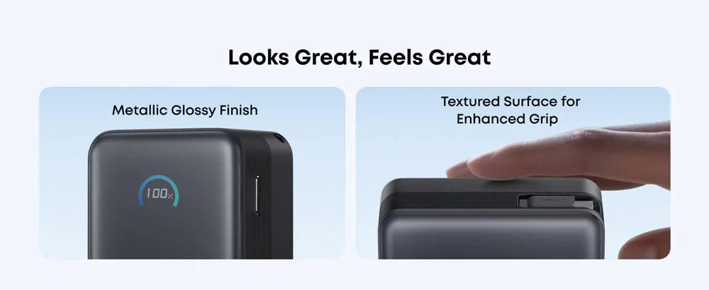 Anker Nano 10000mAh 45W Power Bank with Built-In Retractable USB-C Cable