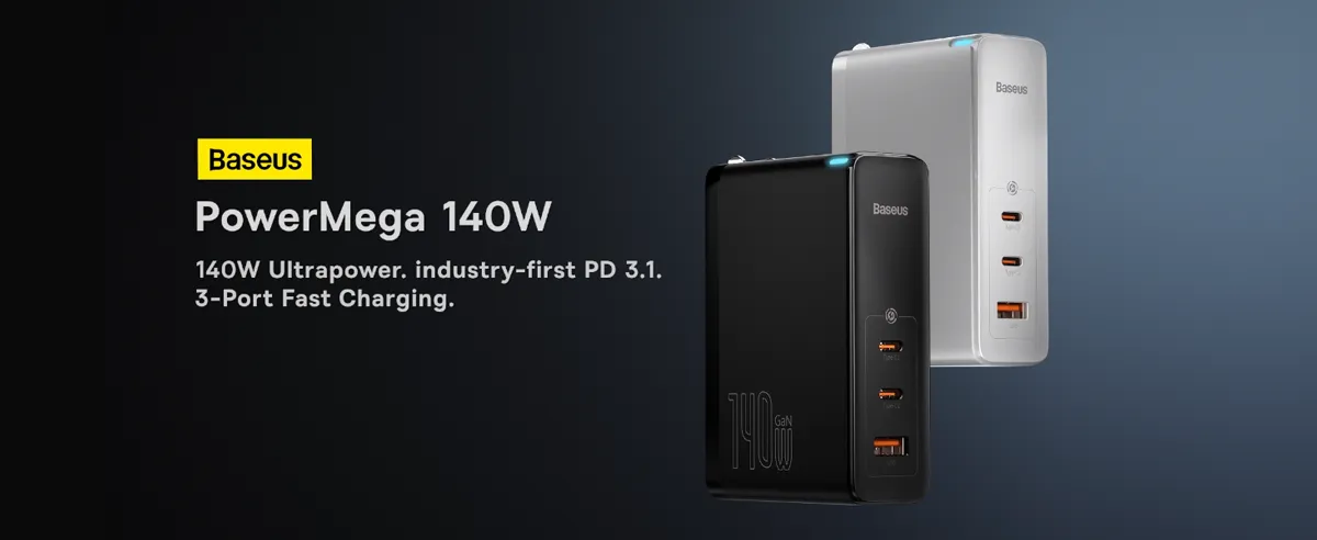 Baseus GaN5 Pro 140W 2C+U Fast Charger Set