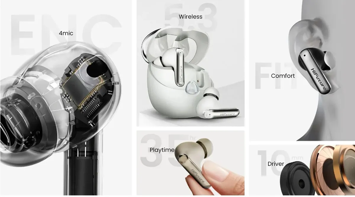 HiFuture Sonic Air 4-mic Enc True Wireless Earbuds