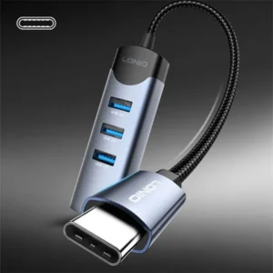 LDNIO DS-144C Type-C to USB-A 3+RJ45 1 Network Data Transmission Hub