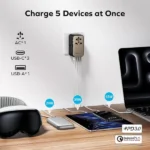 Momax 1-World 120W GaN Universal 4-Ports Travel Charger with 100W USB-C to USB-C Cable - Image 6