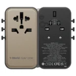 Momax 1-World 120W GaN Universal 4-Ports Travel Charger with 100W USB-C to USB-C Cable - Image 2