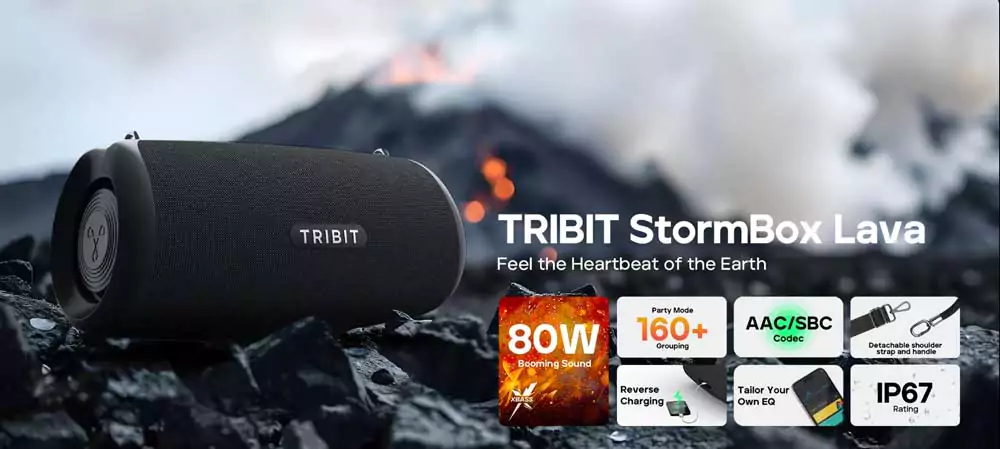 TRIBIT StormBox Lava 80W Portable Bluetooth Speaker