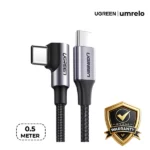 UGREEN US255 USB-C to USB-C Right Angled 60W Charging Cable 0.5M (50122)