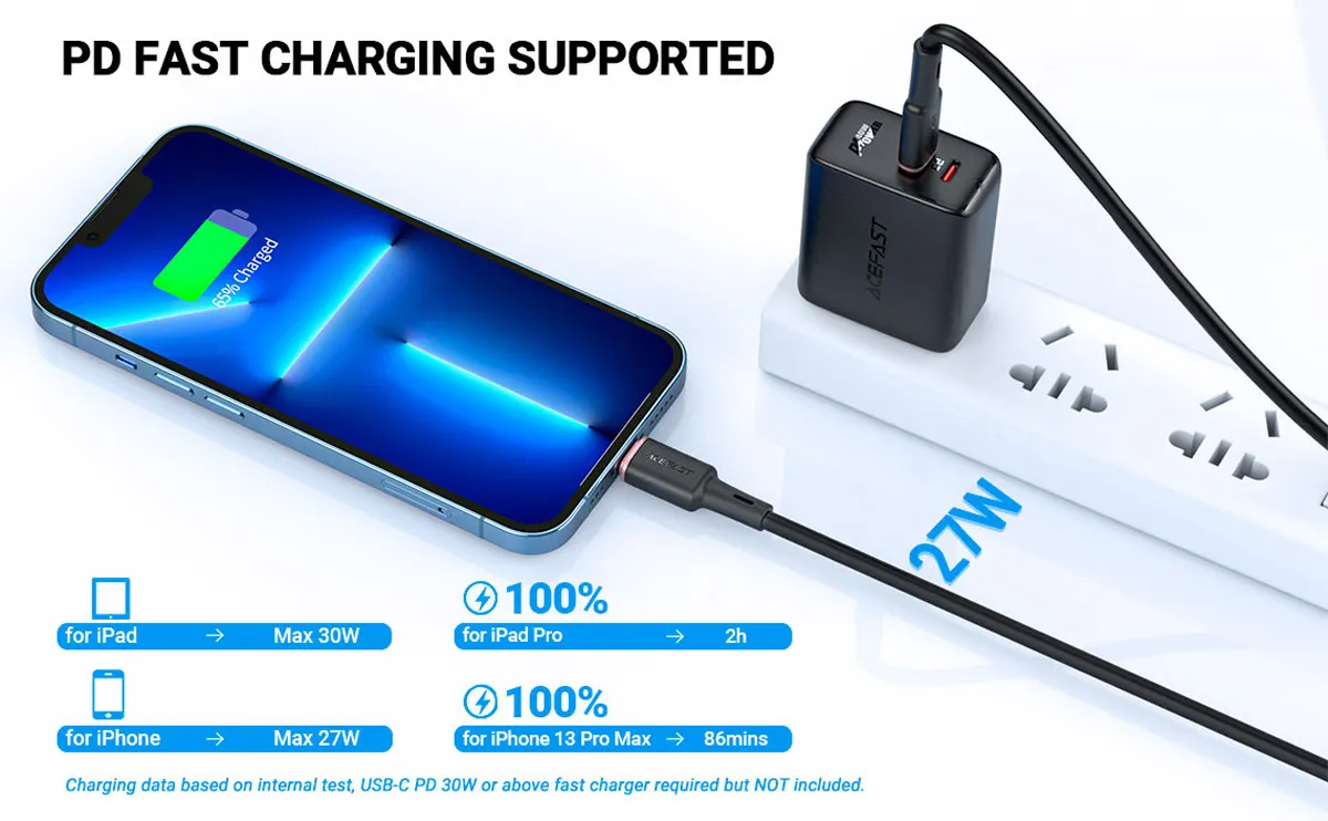 ACEFAST C2-01 30W PD MFI Certified USB-C to Lightning Cable 1.2M