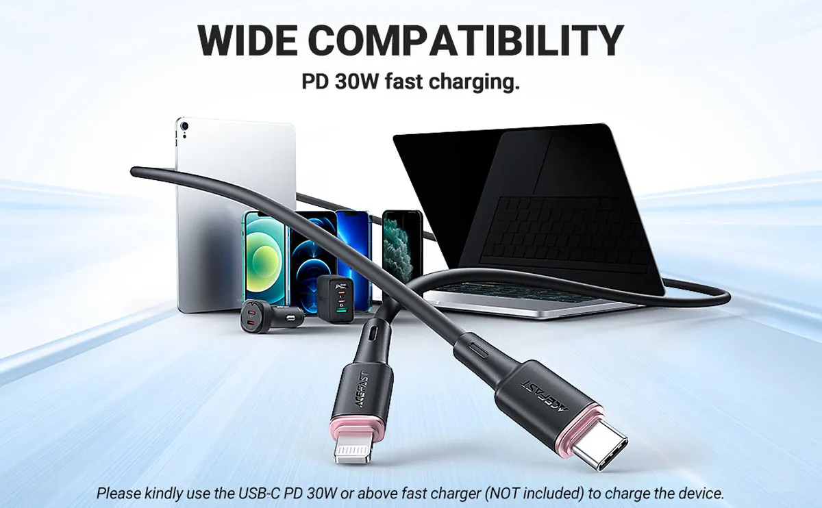 ACEFAST C2-01 30W PD MFI Certified USB-C to Lightning Cable 1.2M