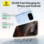 Baseus Qpow 3 20000mAh 22.5W Digital Display Fast Charging Power Bank - Image 2