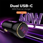 LDNIO C104 60W Dual PD Super Fast Car Charger