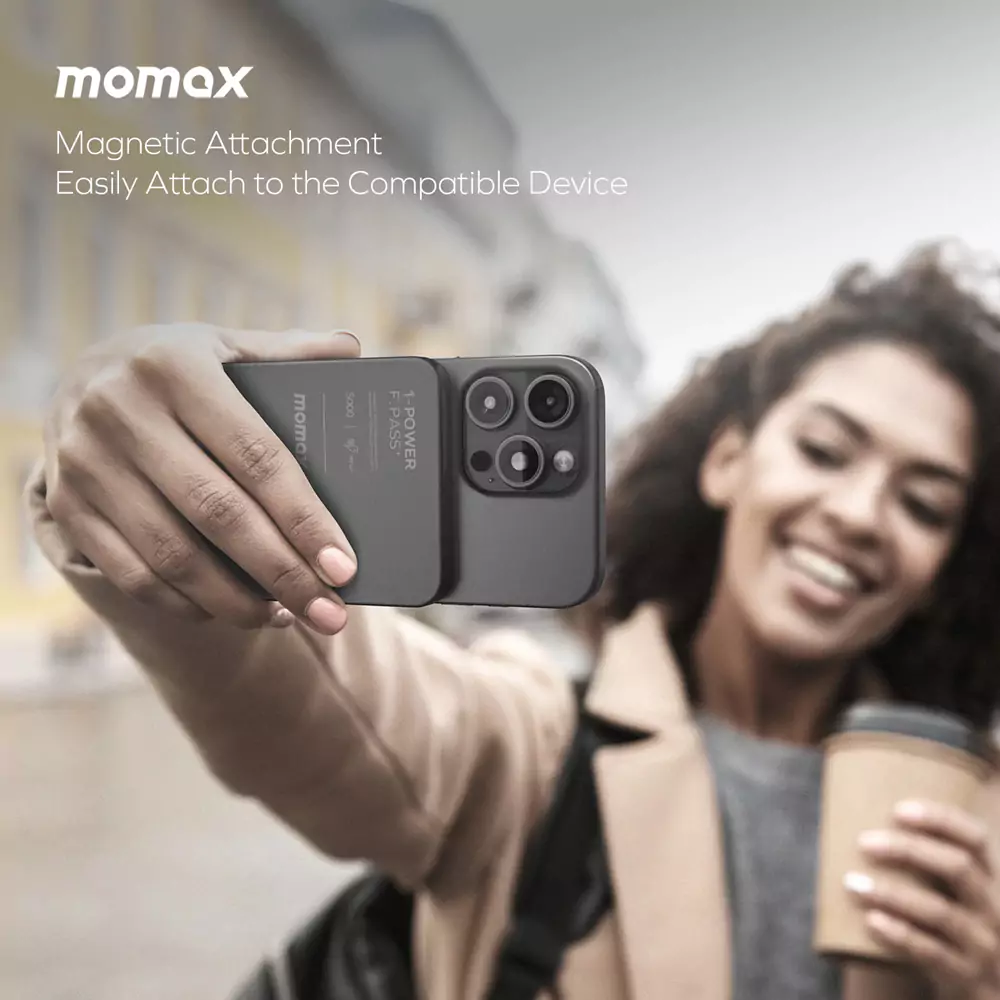 Momax 1-Power F.Pass+ 5000mAh Magnetic Battery Pack with Built-in Cable