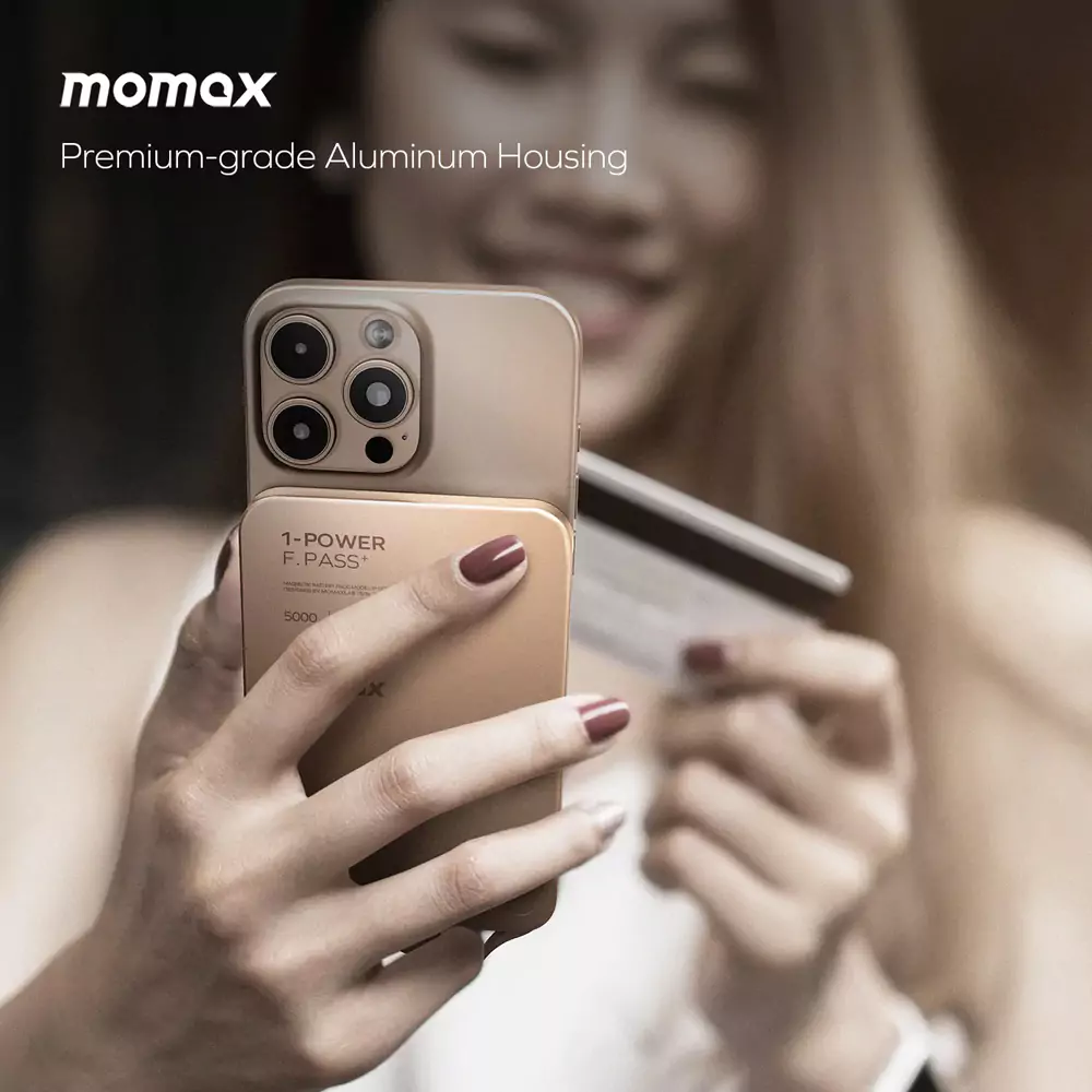 Momax 1-Power F.Pass+ 5000mAh Magnetic Battery Pack with Built-in Cable