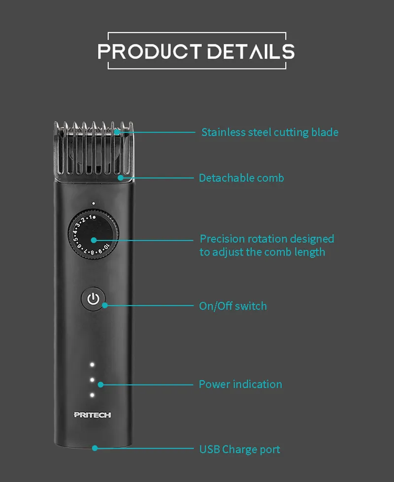 PRITECH PR-2388 Beard Trimmer IPX6 Water Proof