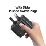 USAMS CC309 25W Dual Type-C and USB-A Ports Universal Travel Adapter