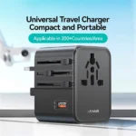 USAMS CC309 25W Dual Type-C and USB-A Ports Universal Travel Adapter