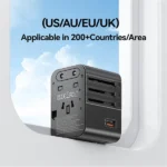 USAMS CC309 25W Dual Type-C and USB-A Ports Universal Travel Adapter