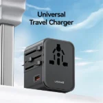 USAMS CC309 25W Dual Type-C and USB-A Ports Universal Travel Adapter
