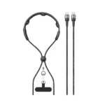USAMS SJ759 PD 100W Portable 2-in-1 Mobile Phone Lanyard Fast Charging Type-C Data Cable