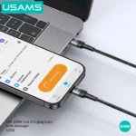 USAMS SJ759 U89 100W Fast Charging Data Cable with Massager Cable - 1.4m - Image 5