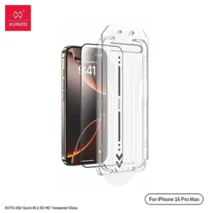 Xundd iPhone 16 Pro / 16 Pro Max Easy Quick-Fit Anti Gores HD Clear Tempered Glass