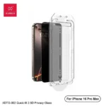 Xundd iPhone 16 Pro - 16 Pro Max Easy Quick-Fit Anti Gores Privacy Tempered Glass