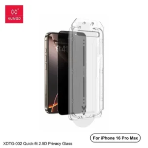 Xundd iPhone 16 Pro - 16 Pro Max Easy Quick-Fit Anti Gores Privacy Tempered Glass